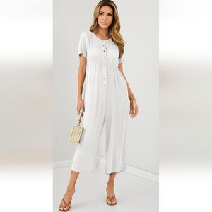 NWT Celmia Short Sleeve Button Up Jumpsuit Jumper 2XL